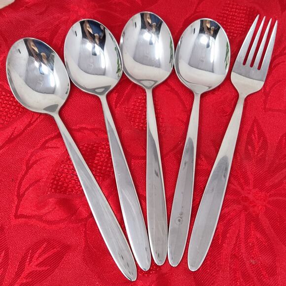 5X WMF CROMARGAN Korea 18/10 Stainless Flatware 4 Table Soup Spoons Dinner Fork - Picture 2 of 13